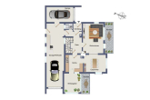 Grundriss Erdgeschoss - Einfamilienhaus mit Wintergarten, Terrassen und Balkon in ruhiger Wohnlage