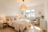 Schlafzimmer - KI-generiert - Modernisiert und bezugsfertig – gepflegte 3-Zimmer-Wohnung mit Balkon und Garage