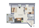 Grundriss - Helles Single-Appartement mit Westbalkon und Garage